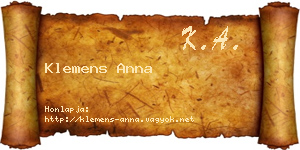 Klemens Anna névjegykártya